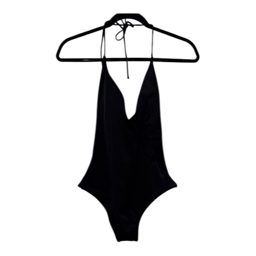 Victoria's Secret Deep V Black One Piece Women’s Medium